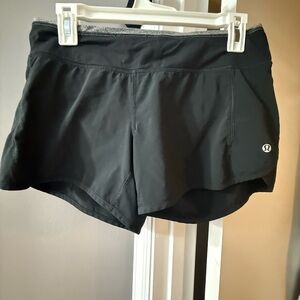 lululemon athletica Black Running Shorts with Subtle Logo
